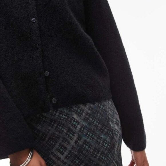 & Other Stories Atelier Alpaca Wool Blend Button Front Cardigan Black SMALL NWT - Picture 4 of 15